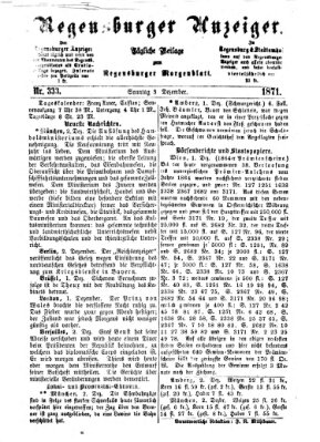 Regensburger Anzeiger Sonntag 3. Dezember 1871