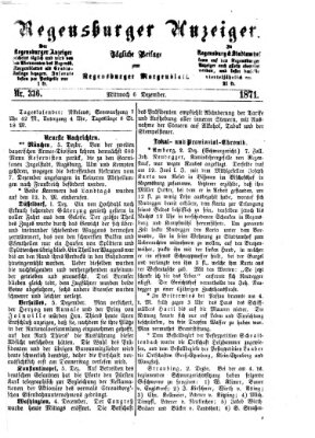 Regensburger Anzeiger Mittwoch 6. Dezember 1871