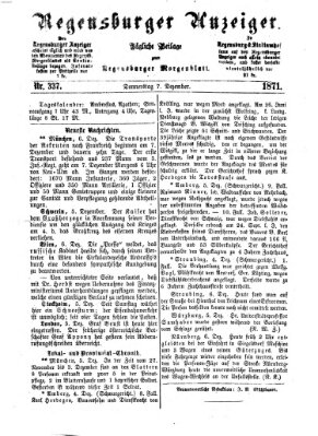 Regensburger Anzeiger Donnerstag 7. Dezember 1871