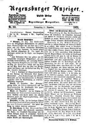 Regensburger Anzeiger Donnerstag 21. Dezember 1871