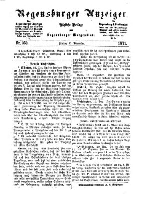 Regensburger Anzeiger Freitag 22. Dezember 1871