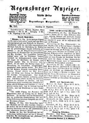 Regensburger Anzeiger Samstag 23. Dezember 1871