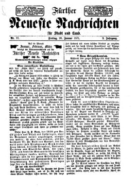 Fürther neueste Nachrichten für Stadt und Land (Fürther Abendzeitung) Freitag 20. Januar 1871