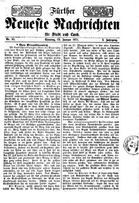 Fürther neueste Nachrichten für Stadt und Land (Fürther Abendzeitung) Sonntag 29. Januar 1871