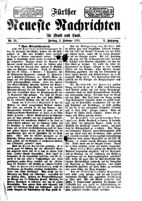 Fürther neueste Nachrichten für Stadt und Land (Fürther Abendzeitung) Freitag 3. Februar 1871