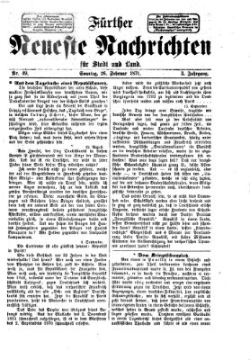 Fürther neueste Nachrichten für Stadt und Land (Fürther Abendzeitung) Sonntag 26. Februar 1871