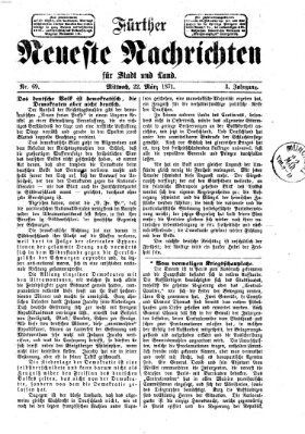 Fürther neueste Nachrichten für Stadt und Land (Fürther Abendzeitung) Mittwoch 22. März 1871