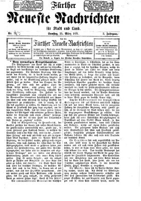 Fürther neueste Nachrichten für Stadt und Land (Fürther Abendzeitung) Sonntag 26. März 1871