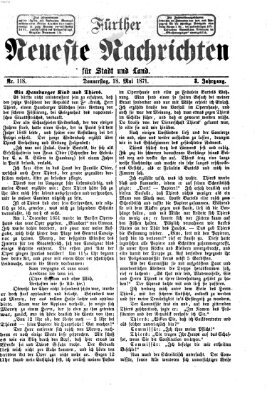 Fürther neueste Nachrichten für Stadt und Land (Fürther Abendzeitung) Donnerstag 18. Mai 1871