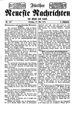 Fürther neueste Nachrichten für Stadt und Land (Fürther Abendzeitung) Dienstag 30. Mai 1871