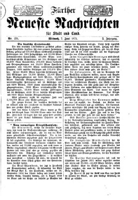 Fürther neueste Nachrichten für Stadt und Land (Fürther Abendzeitung) Mittwoch 7. Juni 1871