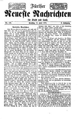 Fürther neueste Nachrichten für Stadt und Land (Fürther Abendzeitung) Samstag 10. Juni 1871