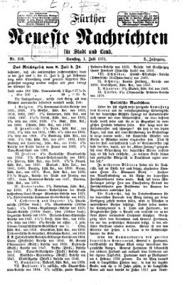 Fürther neueste Nachrichten für Stadt und Land (Fürther Abendzeitung) Samstag 1. Juli 1871