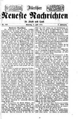 Fürther neueste Nachrichten für Stadt und Land (Fürther Abendzeitung) Sonntag 9. Juli 1871