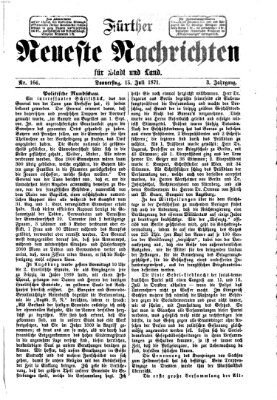 Fürther neueste Nachrichten für Stadt und Land (Fürther Abendzeitung) Donnerstag 13. Juli 1871