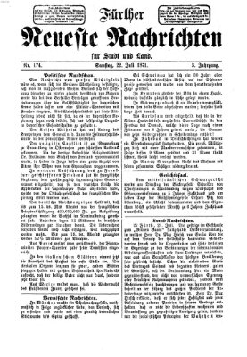 Fürther neueste Nachrichten für Stadt und Land (Fürther Abendzeitung) Samstag 22. Juli 1871