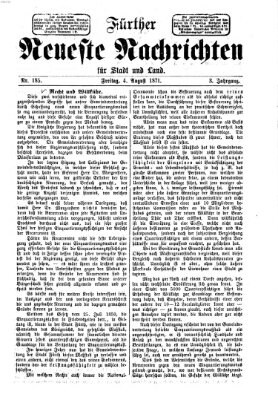 Fürther neueste Nachrichten für Stadt und Land (Fürther Abendzeitung) Freitag 4. August 1871