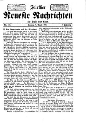 Fürther neueste Nachrichten für Stadt und Land (Fürther Abendzeitung) Sonntag 6. August 1871