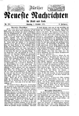 Fürther neueste Nachrichten für Stadt und Land (Fürther Abendzeitung) Sonntag 1. Oktober 1871