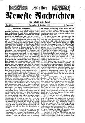 Fürther neueste Nachrichten für Stadt und Land (Fürther Abendzeitung) Donnerstag 5. Oktober 1871