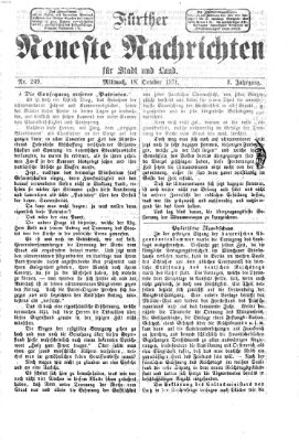 Fürther neueste Nachrichten für Stadt und Land (Fürther Abendzeitung) Mittwoch 18. Oktober 1871