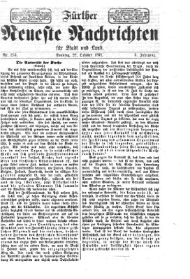 Fürther neueste Nachrichten für Stadt und Land (Fürther Abendzeitung) Sonntag 22. Oktober 1871