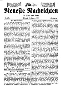 Fürther neueste Nachrichten für Stadt und Land (Fürther Abendzeitung) Mittwoch 25. Oktober 1871