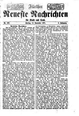 Fürther neueste Nachrichten für Stadt und Land (Fürther Abendzeitung) Freitag 10. November 1871