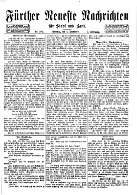 Fürther neueste Nachrichten für Stadt und Land (Fürther Abendzeitung) Samstag 9. Dezember 1871