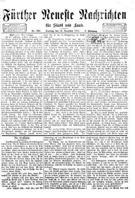 Fürther neueste Nachrichten für Stadt und Land (Fürther Abendzeitung) Samstag 16. Dezember 1871