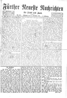 Fürther neueste Nachrichten für Stadt und Land (Fürther Abendzeitung) Mittwoch 20. Dezember 1871