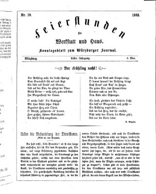 Feierstunden für Werkstatt und Haus (Würzburger Journal) Samstag 9. Mai 1863