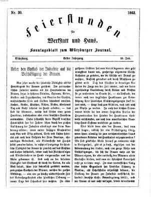 Feierstunden für Werkstatt und Haus (Würzburger Journal) Samstag 25. Juli 1863