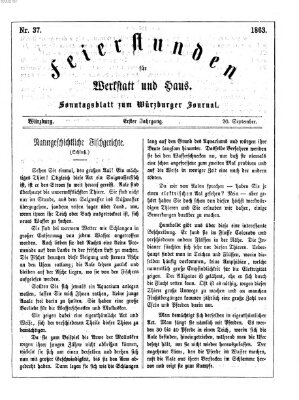 Feierstunden für Werkstatt und Haus (Würzburger Journal) Sonntag 20. September 1863