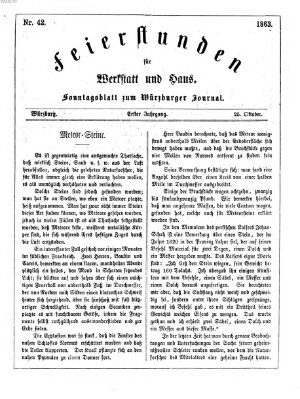 Feierstunden für Werkstatt und Haus (Würzburger Journal) Sonntag 25. Oktober 1863