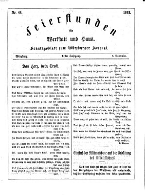 Feierstunden für Werkstatt und Haus (Würzburger Journal) Sonntag 8. November 1863