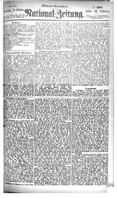 Nationalzeitung Donnerstag 13. Oktober 1870