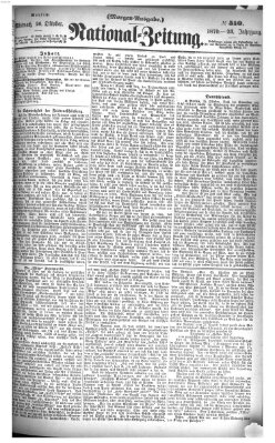 Nationalzeitung Mittwoch 26. Oktober 1870