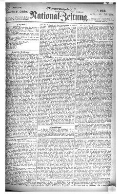 Nationalzeitung Donnerstag 27. Oktober 1870