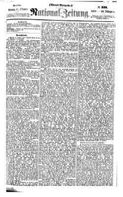 Nationalzeitung Montag 31. Oktober 1870