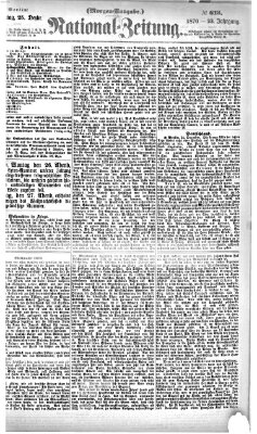 Nationalzeitung Sonntag 25. Dezember 1870