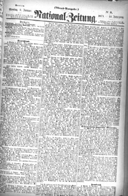 Nationalzeitung Montag 2. Januar 1871