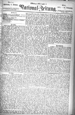 Nationalzeitung Mittwoch 4. Januar 1871