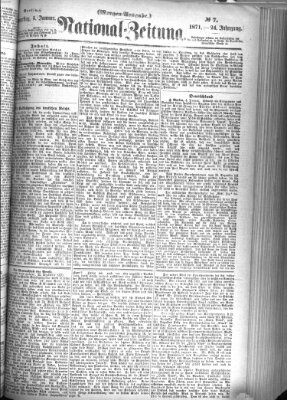 Nationalzeitung Donnerstag 5. Januar 1871