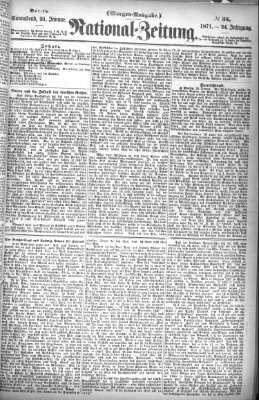 Nationalzeitung Samstag 21. Januar 1871