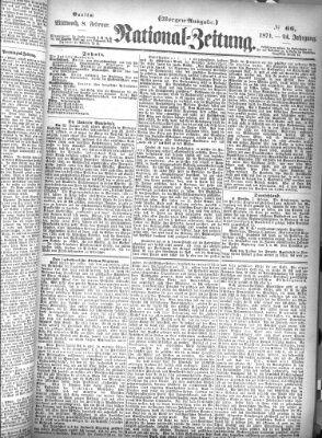 Nationalzeitung Mittwoch 8. Februar 1871