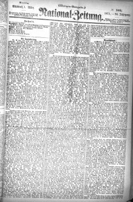 Nationalzeitung Mittwoch 1. März 1871