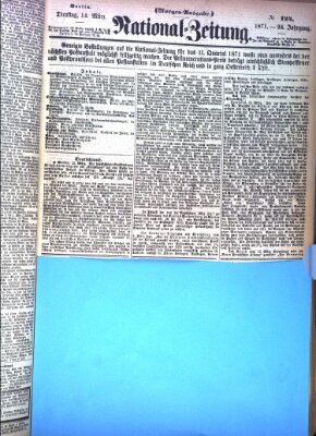 Nationalzeitung Dienstag 14. März 1871