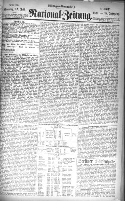 Nationalzeitung Sonntag 16. Juli 1871