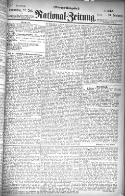 Nationalzeitung Donnerstag 27. Juli 1871